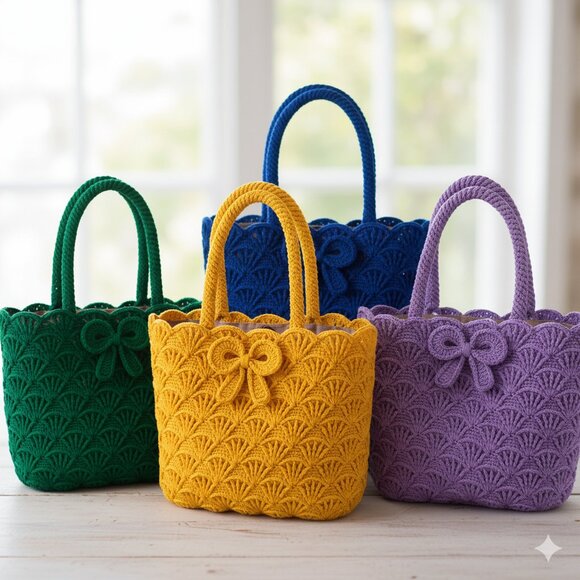 Chic Red Crochet Tote Bag - Picture 8 of 8